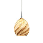 Bruck Lighting - Vibe Pendant, Chrome Finish, Sea Shell Glass Shade - Bruck's European and American Artisan, mouth-blown glass is known throughout the world for