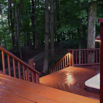 Chagrin Valley OH Log Home, Deck and Hot Tub LED lighting