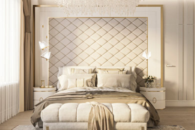 Luxury bedroom in gold color