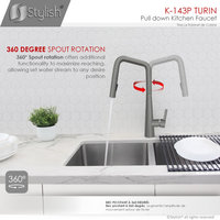 STYLISH Modern Single Handle Pull Down Sprayer Kitchen Faucet in Gunmetal