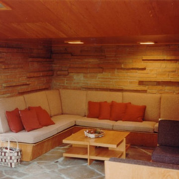 Sitting Area Built-in Bench Seating with fold-out bed