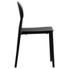 GDF Studio Brynn Outdoor Plastic Chairs, Set of 2, Black