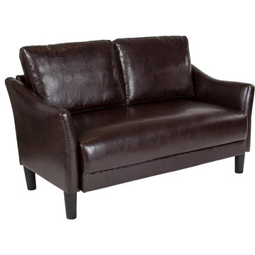Flash Furniture Asti Upholstered Loveseat, Brown Leather - SL-SF915-2-BRN-GG