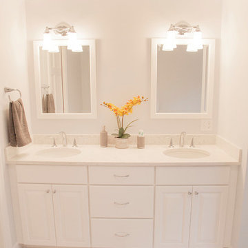 Modern/Traditional Master Bath Remodel with Latte Painted finish vanity