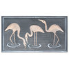 Flamingo Rubber Pin Mat, Copper/Silver Heavy Duty Doormat, 18"x30"