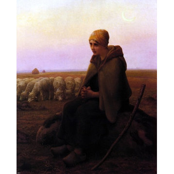 Aime Perret A Resting Shepherdess, 20"x25" Wall Decal Print