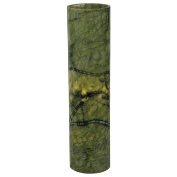 4W X 15.75H Cylinder Jadestone Green Flat Top Candle Cover