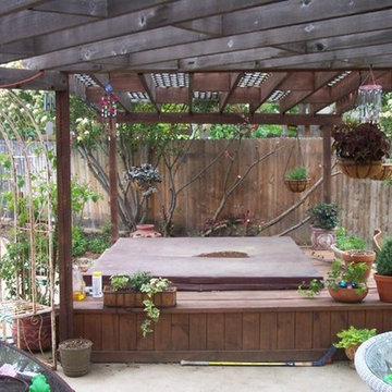 Cedar Arbor and deck for the hot tub.