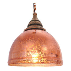 Barny Glass and Wood Pendant Light