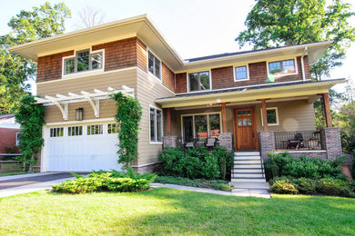 Inspiration for a large craftsman three-story wood exterior home remodel in DC Metro