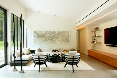 Minimalist living room photo in Miami