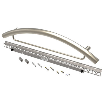 TileWare Victoria Series Combo Radius Grab Bar 24" Contemporary, Brushed Steel