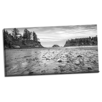 Fine Art Photograph, Sunset Bay BW, Hand-Stretched Canvas