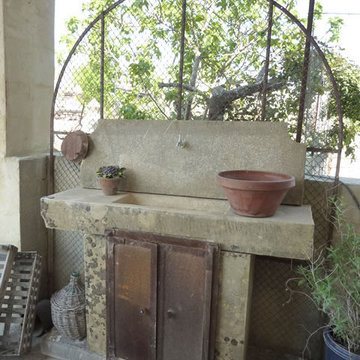 Patio layout showcasing our unique stone elements in architectural settings.