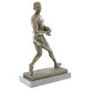 Hot Cast Original Rugged Rugby Player Bronze Sculpture Marble Base Statue Figure