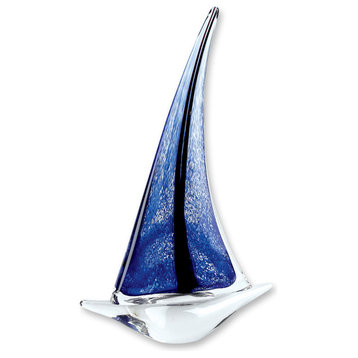 Sailing Artistic Glass Sailboat 14"