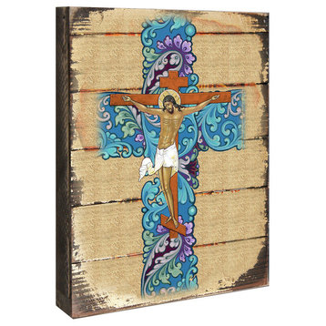 of Jesus Christ Icon Wooden Block, 8"x6"