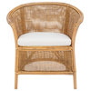 Safavieh Jessica Rattan Accent Chair, White/Honey Brwn Wash