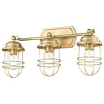 Golden Lighting - Golden Lighting 9808-BA3 BCB Seaport 3 Light Bath Vanity - Nautical-inspired, Seaport is a collection of induSeaport 3 Light Bath Brushed Champagne BrUL: Suitable for damp locations Energy Star Qualified: YES ADA Certified: n/a  *Number of Lights: 3-*Wattage:100w Medium bulb(s) *Bulb Included:No *Bulb Type:Medium *Finish Type:Brushed Champagne Bronze