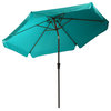 10' Round Tilting Turquoise Blue Patio Umbrella, Round Umbrella Base