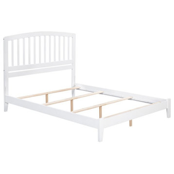 AFI Richmond Queen Solid Wood Panel Bed with USB Charging Station in White