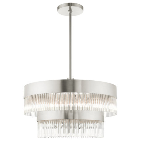 Livex Lighting Nowrich 7 Light Brushed Nickel Chandelier