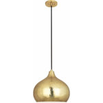 Robert Abbey - Robert Abbey 9874 Dal, 12.50" 1 Light Pendant - Cord Color: Black Fabric Wrapped Dal 12.50 Inch 1 Lig Aged Brass Metal Sha *UL Approved: YES Energy Star Qualified: n/a ADA Certified: n/a  *Number of Lights: 1-*Wattage:60w Incandescent bulb(s) *Bulb Included:No *Bulb Type:Incandescent *Finish Type:Aged Brass