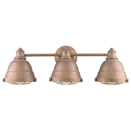 Bartlett 3-Light Bath Vanity, Copper Patina
