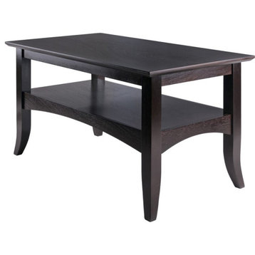 Winsome Camden Transitional Solid Wood Flared Leg Coffee Table in Coffee