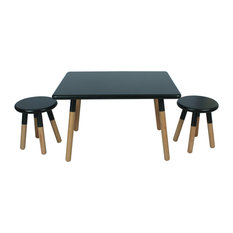 50 Most Por Midcentury Modern Kids Furniture For 2019 Houzz 3 Piece Kids Table Set Matte Black Finish