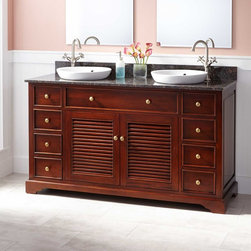 60" Westerfield Mahogany Double Vanity for Semi-Recessed Sinks - Bathroom Vanities And Sink Consoles