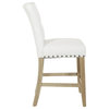 Preston 24" Counter Stool in White Faux Leather with Antique Bronze 2-Pack