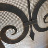 Classic Scroll Antique Gold Iron Fireplace Screen Vintage Style Arch Firescreen