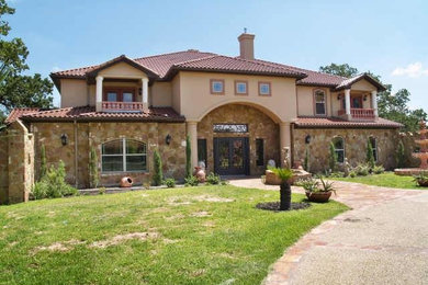 Mediterranean exterior home idea in Austin