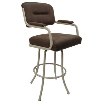 Swivel Counter 26", 30" or Extra Tall 34" Metal Bar Stool, Northwest Whiskey, Beige, 34"