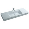 ADM White Solid Surface Stone Resin Wall Hung Sink, Glossy