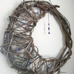 Amethyst & Vines Crescent Moon - Wall Accents