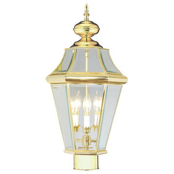 Georgetown Outdoor Post Head, Polished Brass