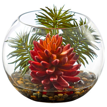 Succulent Artificial Plant in Round Vase