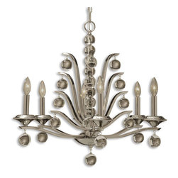 Kane-6-LT-Chandelier-with-Silver-Finish - Chandeliers