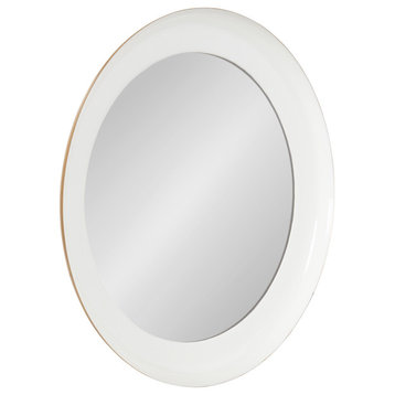 Laranya Round Wall Mirror, White/Gold, 22x22