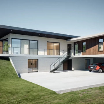 Maison béton dans l'Ouest Lyonnais
