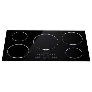 Built-in 36" Induction Modular Cooktop, Black With 5 Elements