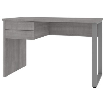 Bestar Solay 48W Small Table Desk With U-Shaped Metal Leg In Platinum Gray