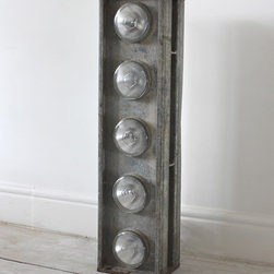 Jon Urban Industrial Galvanised Steel Floor Standing Light with Five Car Headlam - Floor Lamps