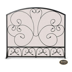 Country Scroll Flat Panel Screen in Black - Fireplace Accessories