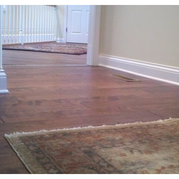 Hardwood flooring and staircase