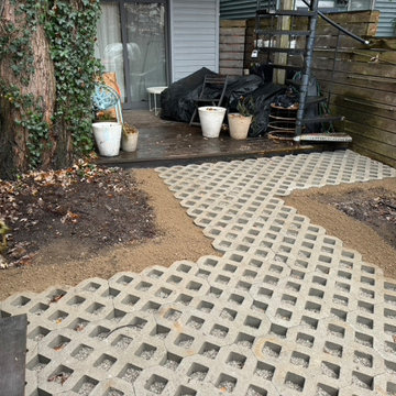 New Masonry Hardscape Permeable Pavers Backyard