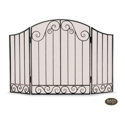 Vienna Screen in Brushed Pewter - Fireplace Accessories