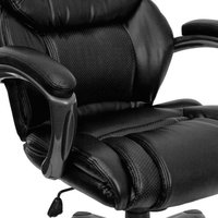 High Back LeatherSoft Executive Swivel Office Chair with Double Layered Headrest and Open Arms